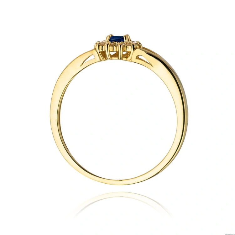 Pierścionek W185 Szafir 0,15ct żółte złoto