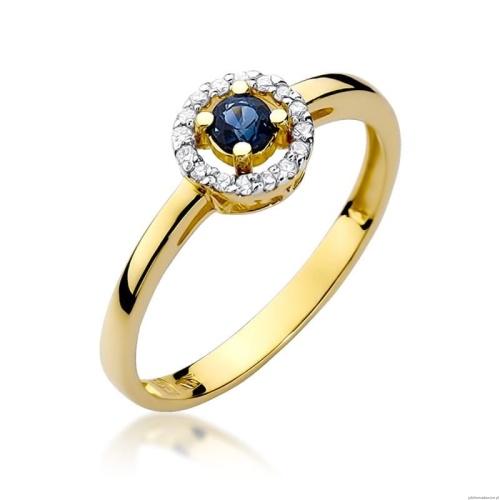 Pierścionek W238 Szafir 0,15ct żółte złoto
