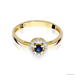 Pierścionek W238 Szafir 0,15ct żółte złoto
