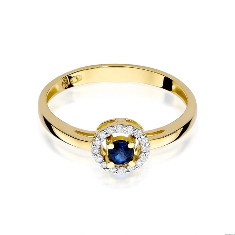 Pierścionek W238 Szafir 0,15ct żółte złoto