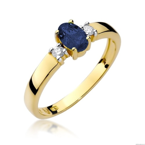Pierścionek W264 Szafir 0,70ct żółte złoto
