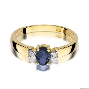 Pierścionek W264 Szafir 0,70ct żółte złoto