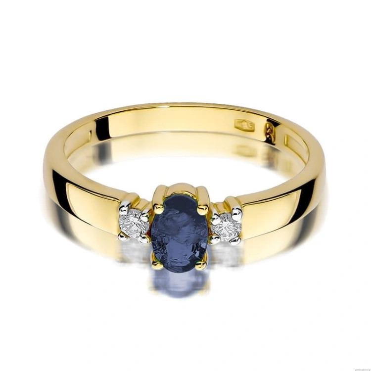 Pierścionek W264 Szafir 0,70ct żółte złoto