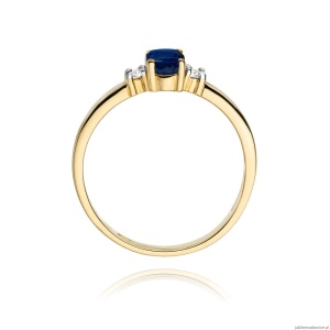 Pierścionek W264 Szafir 0,70ct żółte złoto
