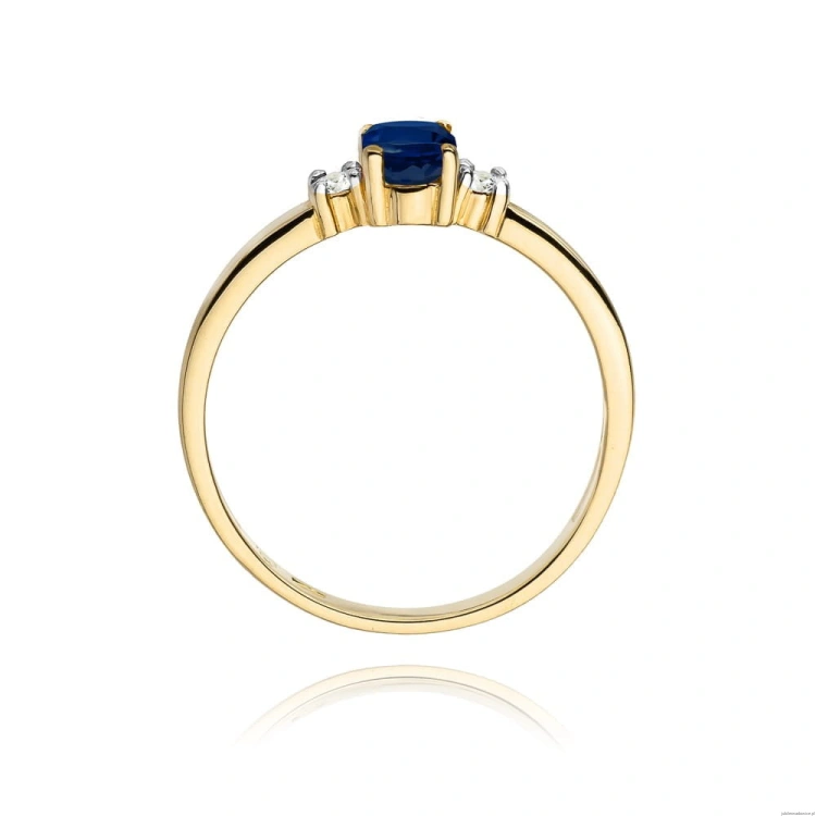 Pierścionek W264 Szafir 0,70ct żółte złoto