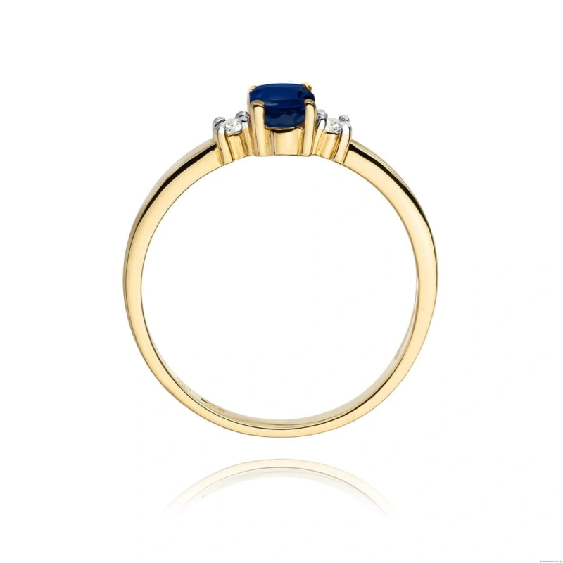 Pierścionek W264 Szafir 0,70ct żółte złoto