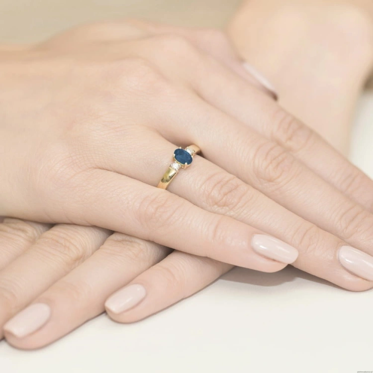 Pierścionek W264 Szafir 0,70ct żółte złoto