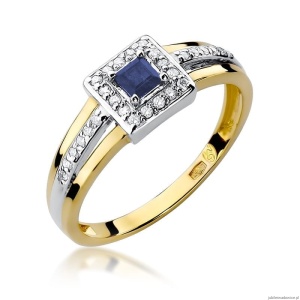 Pierścionek W271 Szafir 0,20ct żółte złoto