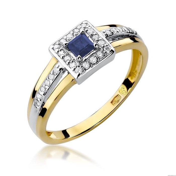 Pierścionek W271 Szafir 0,20ct żółte złoto