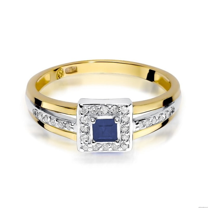 Pierścionek W271 Szafir 0,20ct żółte złoto