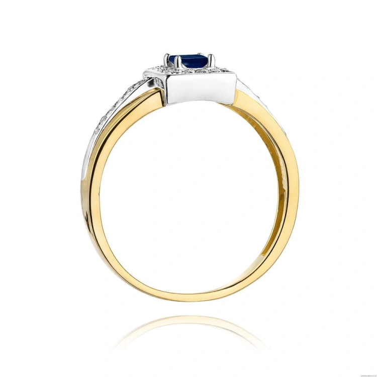 Pierścionek W271 Szafir 0,20ct żółte złoto