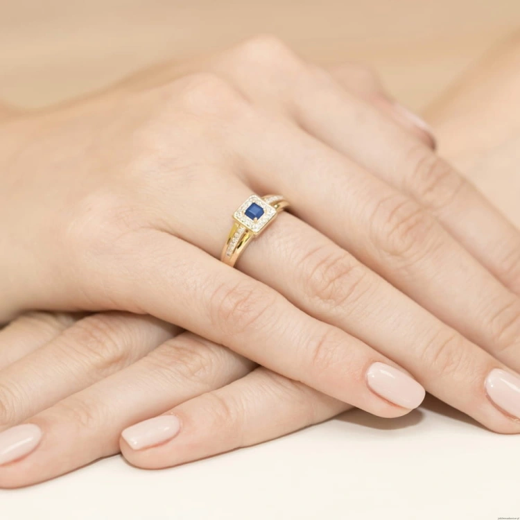 Pierścionek W271 Szafir 0,20ct żółte złoto