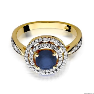 Pierścionek W274 Szafir 1,00ct żółte złoto