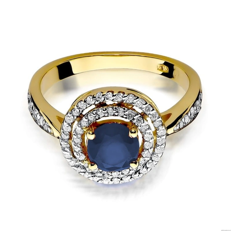 Pierścionek W274 Szafir 1,00ct żółte złoto