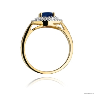Pierścionek W274 Szafir 1,00ct żółte złoto