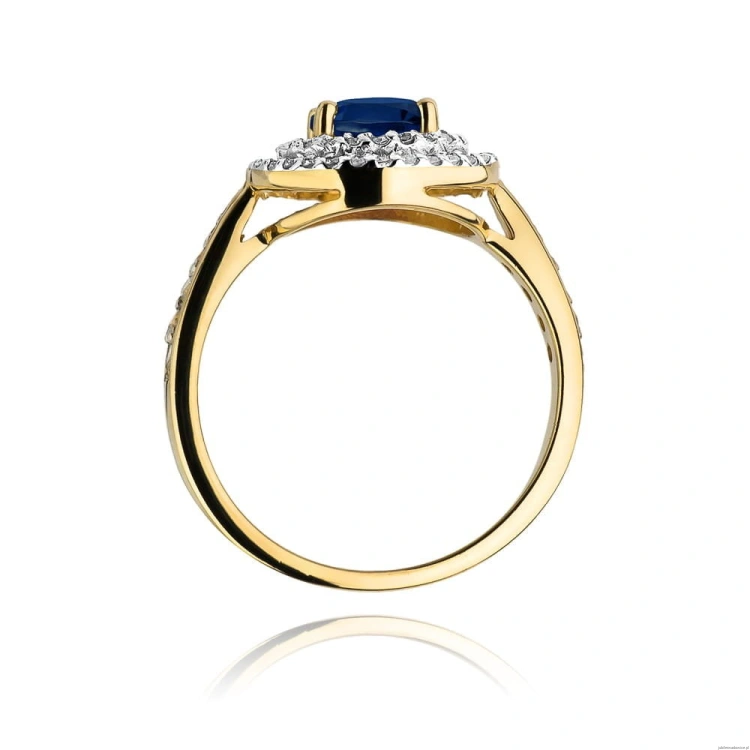 Pierścionek W274 Szafir 1,00ct żółte złoto