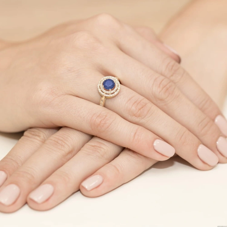 Pierścionek W274 Szafir 1,00ct żółte złoto