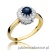Pierścionek W284 Szafir 0,50ct żółte złoto