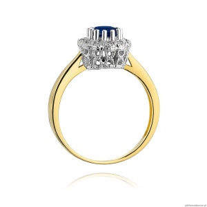 Pierścionek W284 Szafir 0,50ct żółte złoto