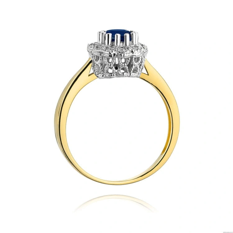 Pierścionek W284 Szafir 0,50ct żółte złoto