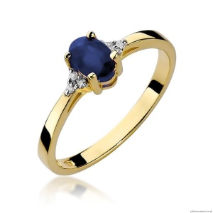 Pierścionek W301 Szafir 0,70ct żółte złoto