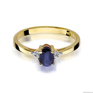 Pierścionek W301 Szafir 0,70ct żółte złoto