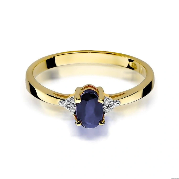 Pierścionek W301 Szafir 0,70ct żółte złoto