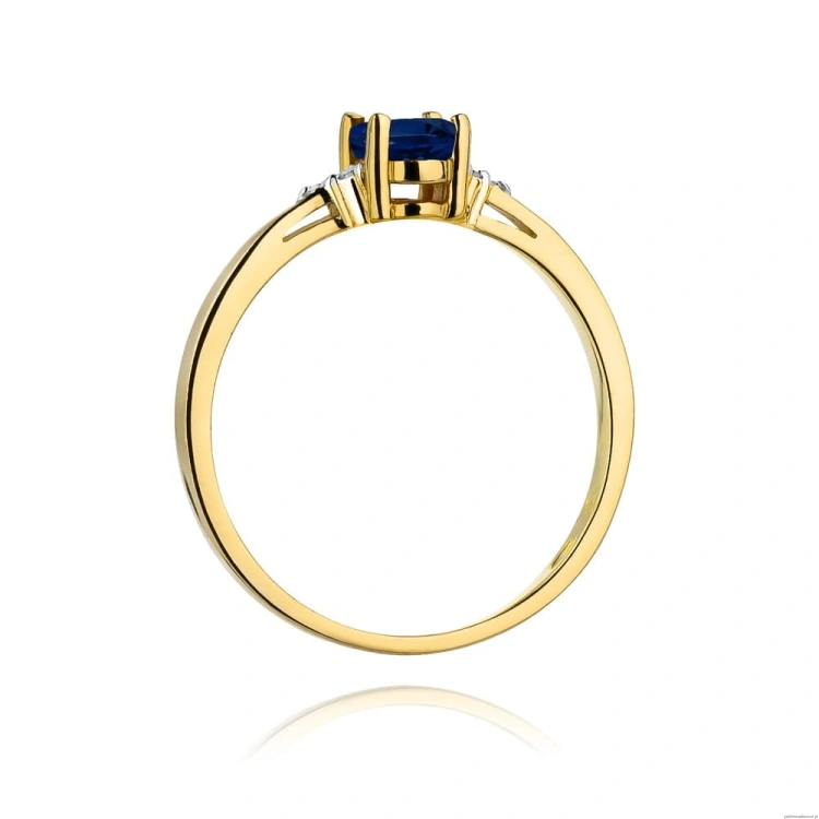 Pierścionek W301 Szafir 0,70ct żółte złoto