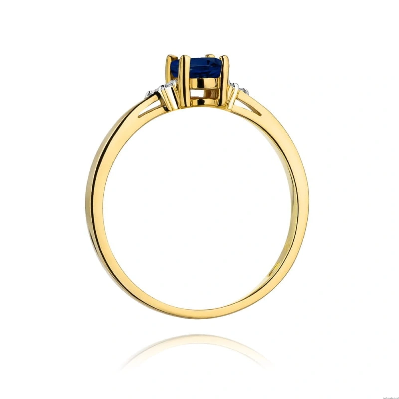 Pierścionek W301 Szafir 0,70ct żółte złoto