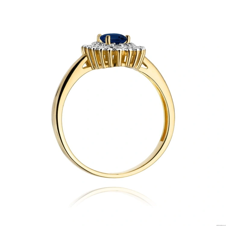 Pierścionek W303 Szafir 0,70ct żółte złoto