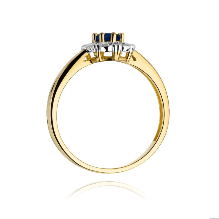 Pierścionek W304 Szafir 0,70ct żółte złoto