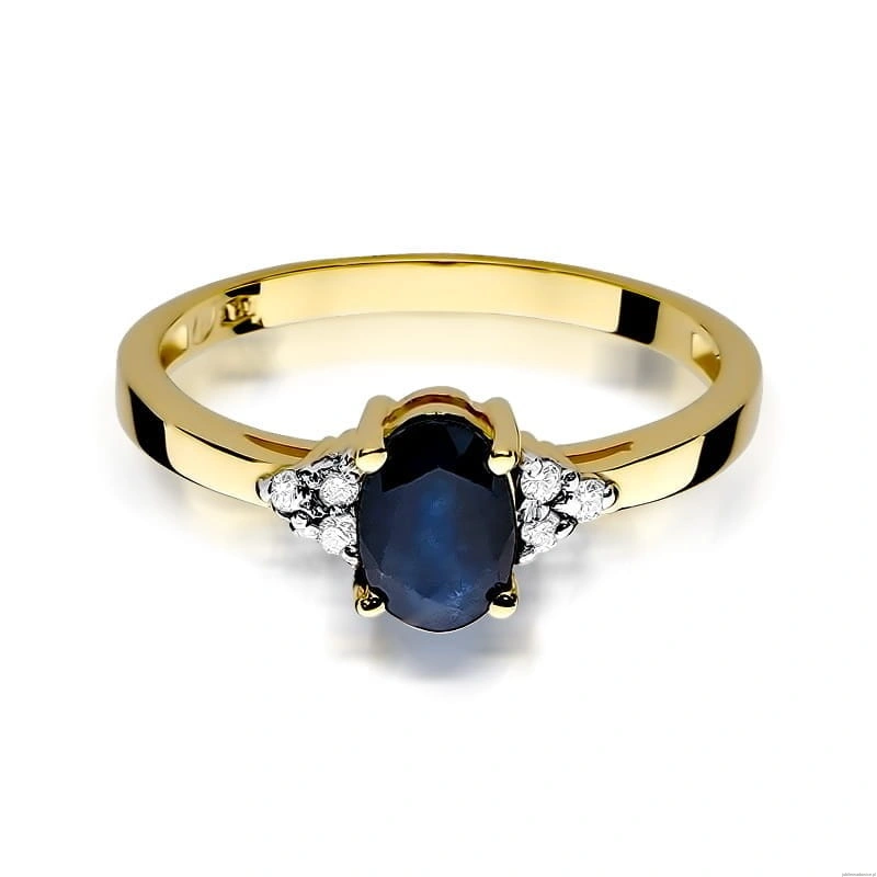 Pierścionek W308 Szafir 0,90ct żółte złoto