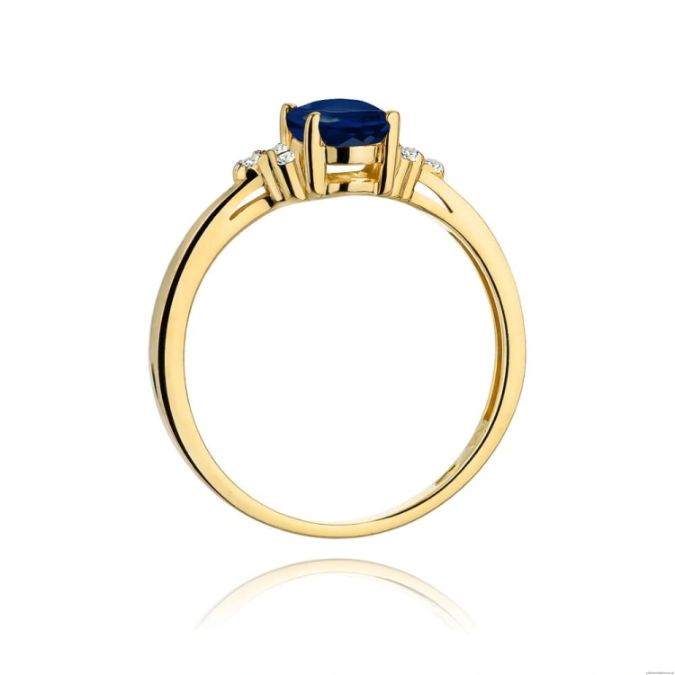 Pierścionek W308 Szafir 0,90ct żółte złoto