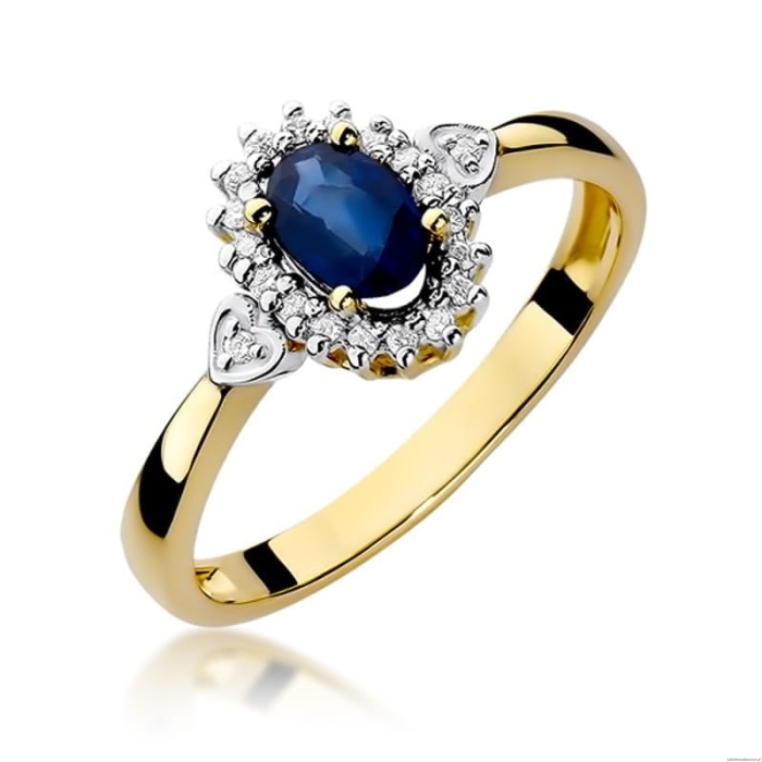 Pierścionek W312 Szafir 0,70ct żółte złoto