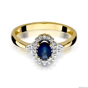Pierścionek W312 Szafir 0,70ct żółte złoto