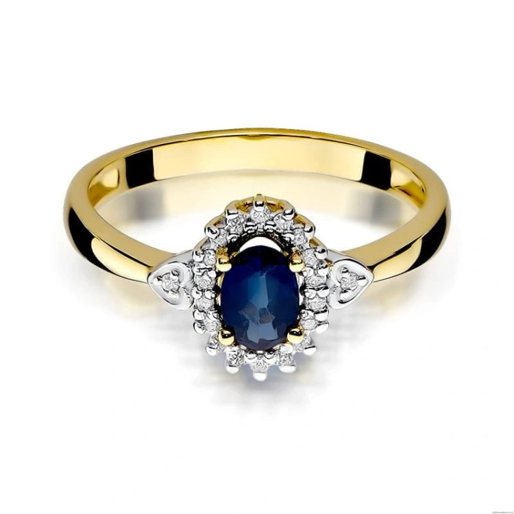 Pierścionek W312 Szafir 0,70ct żółte złoto