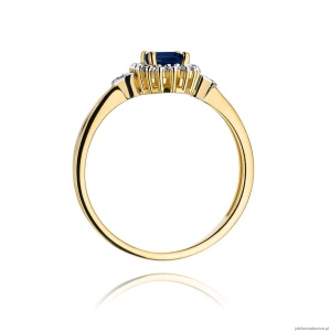 Pierścionek W312 Szafir 0,70ct żółte złoto