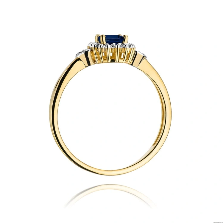 Pierścionek W312 Szafir 0,70ct żółte złoto