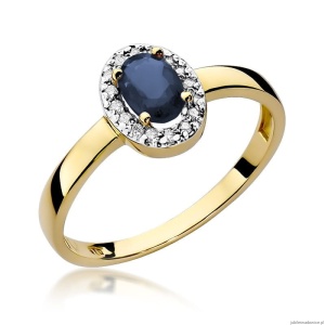 Pierścionek W330 Szafir 0,70ct żółte złoto