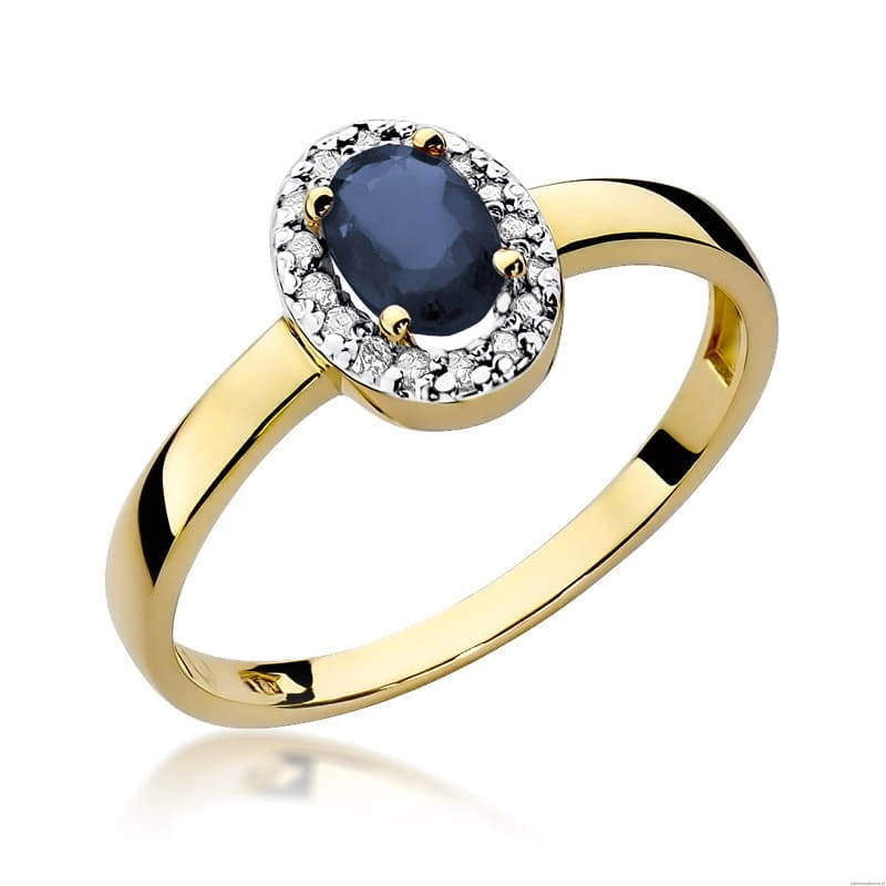 Pierścionek W330 Szafir 0,70ct żółte złoto