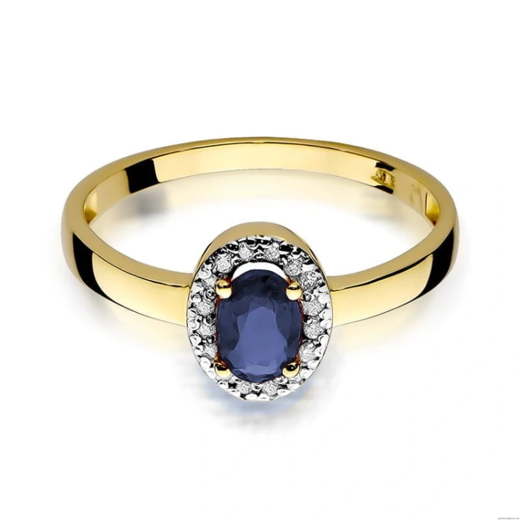 Pierścionek W330 Szafir 0,70ct żółte złoto