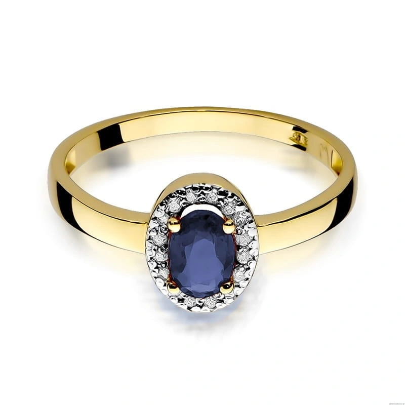 Pierścionek W330 Szafir 0,70ct żółte złoto
