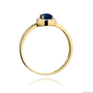 Pierścionek W330 Szafir 0,70ct żółte złoto