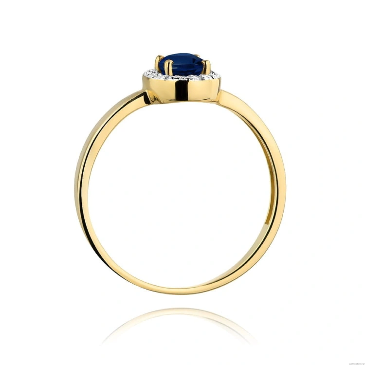 Pierścionek W330 Szafir 0,70ct żółte złoto