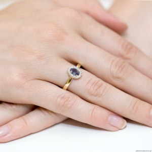 Pierścionek W330 Szafir 0,70ct żółte złoto