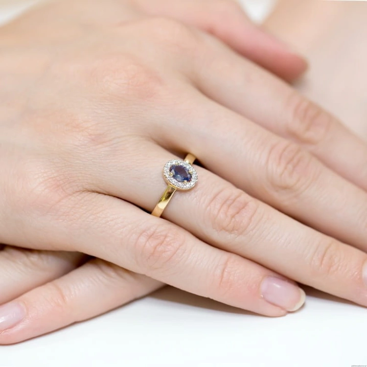 Pierścionek W330 Szafir 0,70ct żółte złoto