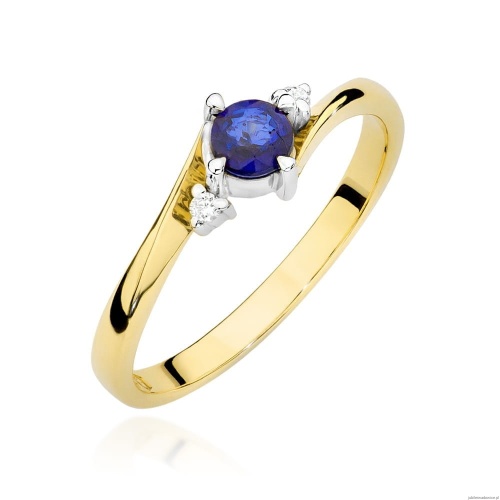 Pierścionek W346B Szafir 0,30ct żółte złoto