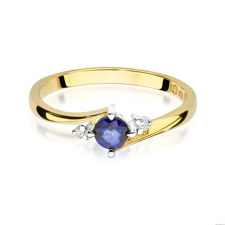 Pierścionek W346B Szafir 0,30ct żółte złoto