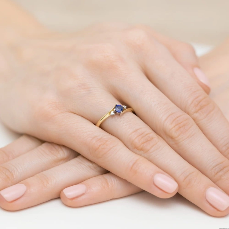 Pierścionek W346B Szafir 0,30ct żółte złoto