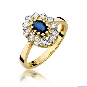 Pierścionek W354 Szafir 0,70ct żółte złoto